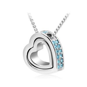 (Restocked) Heart in heart necklace with crystal elements